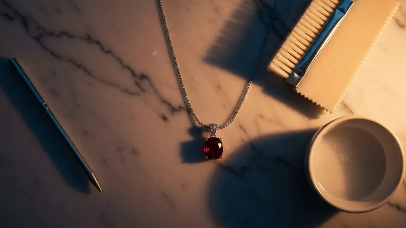 L'entretien d'un pendentif rubis